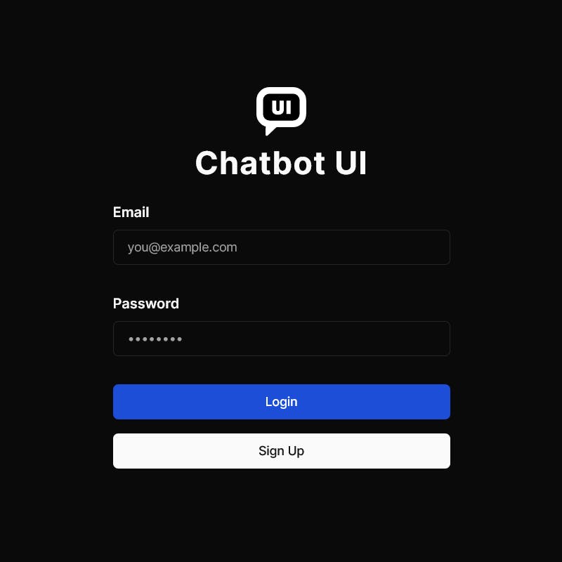 Chatbot UI のログイン画面